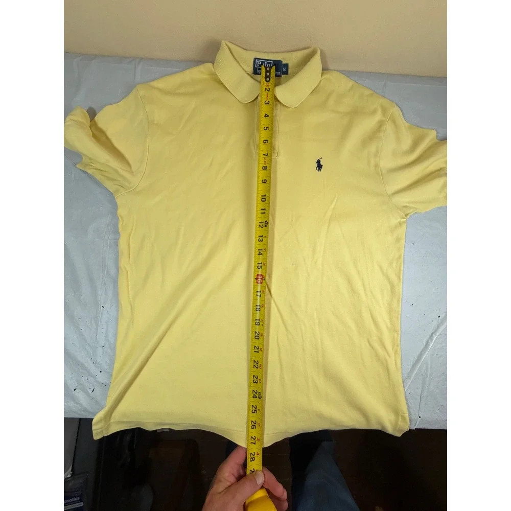 Polo Ralph Lauren Mens Yellow Short Sleeve Cotton Pique Polo Shirt Size M